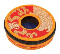 Parliky Tibetan Tingsha Bells Storage Pouch with Box Medium 10cm Diameter Copper Protective Bag for Meditation Cymbals and Hand Percussion Instruments