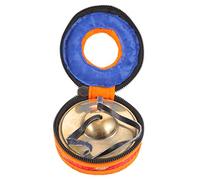 Parliky Tibetan Tingsha Copper Cymbals Bell Set Hand Percussion Instrument Small Meditation Chime Polished Surface and Carrying Pouch for Yoga Relaxation