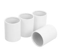 Parliky Tiny Round Cardboard Flower Buckets 4Pcs White Paper Containers for Mini Bouquet Wrapping and Wedding Displays