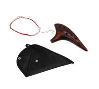 Parliky Twelve-hole Ceramic Clay Ocarina in C Key for Beginners and Professionals, Easy to Learn with Beautiful Sound, Coffee Colour, Artistic Touch, Flute Instrument for Music Lovers and Random Color