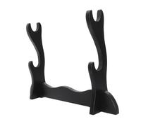 Parliky Two-tier Flute and Sword Display Rack Sturdy Decorative Storage Holder for Home Easy Installation MDF Material for Flute and Katana Display