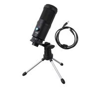 Parliky USB Condenser Microphone for Conference Calls and Streaming, Cardioid Zinc Alloy Mic with Tripod and Bracket, Efficiently Captures Human Voice, Compatible with Laptops