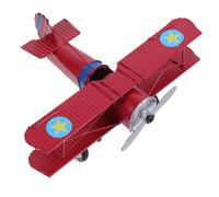 Parliky Vintage Biplane Model with Detailed Craftsmanship Retro Home Decor Ornament and Aviation Classic Wrought Metal Aircraft Souvenir for Bedroom Decoration and Imaginative Play