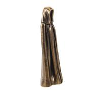 Parliky Vintage Brass Faceless Ghost Statue with Gold Robe, Gothic Spooky Sculpture with Stable Wide Base, Aged Patina Finish, for Halloween Party or Desk Decoration