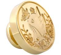 Parliky Vintage Copper Wax Seal Stamp Retro Sealing Stamp with Easy to Use and Clean Copper Head for Craft Projects and Special Events in Golden Elegant Style