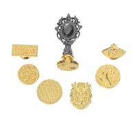 Parliky Vintage Metal Wax Seal Stamp Head Set - Creative Envelope Sealer with Unique Pattern, Gunmetal Grey Color, DIY Wedding Invitation Decor, Office and Craft Use