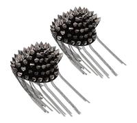 Parliky Vintage Punk Rivet Tassel Epaulets with Metal Chain for Men and Women CCB and Iron Shoulder Badges Retro Style Costume Accessories Black Gunmetal Color for Jackets and Costumes