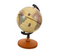 Parliky Vintage Rotating Desktop Globe Decor with Stand Decorative Earth Sphere for Office Study Living Detailed English Map for Geography Learning and Home Ornament