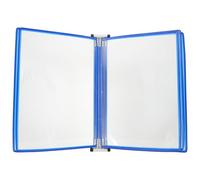 Parliky Wall Mounted Hanging File Organizer 5-Panel Document Display Rack with Easy-Loading Pockets, Blue Office Binder System for Document Reference and Display