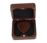 Parliky Walnut Guitar Pick in Solid Wood Box for Acoustic Guitar Bass Thumb Finger Picks Mini Portable for Musician Lover