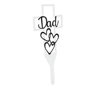 Parliky White Memorial Stake for Grave, Easy to Insert and Time-saving Metal Cemetery Decoration, Suitable for Garden and Cemetery Use as Dad Memorial Grave Sign