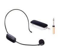 Parliky Wireless Headset Microphone UHF 2-in-1 Plastic Condenser Mic Receiver, USB Cable, 3.5 to 6.35mm Adapter, and Microphone Protective Film for Voice Amplification and Communication