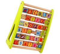 Parliky Wooden Alphabet Cognition Board Educational for Montessori Math Number Learning Table with Safe Rounded Edges Hand Eye Coordination Development Birthday Boys