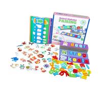 Parliky Wooden Alphabet Flash Cards Early Education with Animal Patterns Double-sided Matching Slot Design for Preschool Learning Cognitive Development