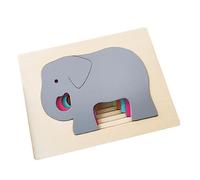 Parliky Wooden Animal Puzzle for Early Education Color Matching Game Elephant Design Preschool Cognitive Development Hand Eye Coordination Training