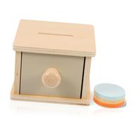 Parliky Wooden Coin Box for Early Learning Educational Montessori Fine Motor Skills Development Color Recognition Hand Eye Coordination Intellectual