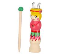 Parliky Wooden DIY Knitting Doll Machine for Beginners Hand Painted Mini Wool Knitter Tool French Knitting Spool for Bracelet Necklace and Craft Making