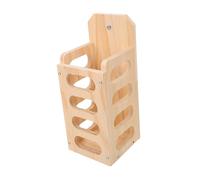 Parliky Wooden Grass Feeder for Rabbits and Chinchillas Sturdy Fixed Grass Rack Food Bowl for Small Pets Natural Wood Small Animal Feeder for Bunny Guinea Pig Hay Dispenser