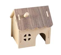Parliky Wooden Hamster Hideout House Chew-safe Private Resting Spot with Detachable Design for Hamsters Hedgehogs Guinea Pigs Cozy Playful Habitat Shelter