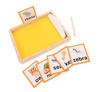 Parliky Wooden Montessori Sand Tray for Letter Formation and Writing Pen Sensory Educational for Preschool Language Skills Creative Tactile Learning and Early Literacy Development
