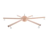 Parliky Wooden Nursery Mobile Holder Six-Legged Frame with Spherical Design for Decor Stable DIY Crib Mobile Hanger and Wind Chime Kit Natural Wood Texture Ceiling Accessory