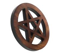 Parliky Wooden Pentagram Altar Tile Decor for Wicca Pagan Altars, Decorative Retro Star Shape Wall Hanging and Desktop Ornament, Metaphysical Wood Craft for Desks and Ceremony Spaces