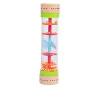 Parliky Wooden Rainstick for Educational Early Learning Instrument with Soothing Rain Sounds Cartoon Design Safe Natural Material Cognitive Development Plaything for Boys