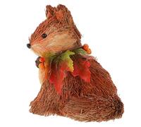 Parliky Wooden Sitting Fox Figurine Garden Statue for Home Desktop Decor Handcrafted Animal Ornament for Fairy Garden Terrarium Succulents Christmas Landscape Decoration