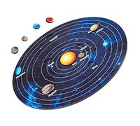 Parliky Wooden Solar System Puzzle for Educational Space Planets Cognition Learning Puzzle with Planets Matching Board Creative Montessori Wooden Space Boys