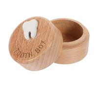 Parliky Wooden Teeth Keepsake Box Tooth Holder Organizer for Shower Baptism