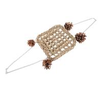 Parliky Woven Hanging Hammock for Parrots Bird Swing Plaything Pine Bird Cage Toy Handmade Resting Nest Comfortable Perch for Ages