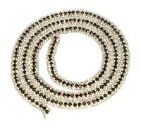 Parliky Yards DIY Rhinestone Chain Trim for Crafting Wedding Dress Decoration Glass Beads with Gold Base in Black White Ab for Bridal Veil Garments and Accessories