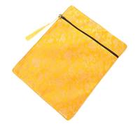 Parliky Yellow Buddhist Scripture Storage Bag Fabric Envelope with Dragon Pattern Spacious Organizer for Books Documents Prayer Beads and Writing Tools