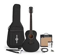 Parlour Electro Acoustic Guitar Black 15W Acoustic Amp & Accessory Pack