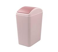 Parlynies 15 L Swing Top Trash Can for Home Office School Bathroom, Rubbish Dustbin Plastic Small Waste Bin (Pink)