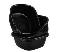 Parlynies 4-Pack 33.5cm Square Kitchen Washing Up Bowl Basin, Plastic Dish Tub Kitchen Sink Wash Bowl, 10 Litre