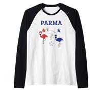 Parma Ohio Flamingo Red-White-Blue Patriotic Clothing Raglan Baseball Tee