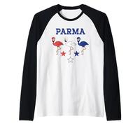 Parma Ohio Flamingo Red-White-Blue Patriotic Clothing Raglan Baseball Tee