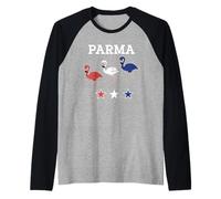 Parma Ohio Flamingo Red-White-Blue Patriotic Clothing Raglan Baseball Tee
