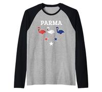 Parma Ohio Flamingo Red-White-Blue Patriotic Clothing Raglan Baseball Tee