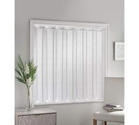 Parma - Plain Textured, Vertical Louvre Style Window Blind, Pleated Lace Panel Curtain, with café curtain style top in White (Width - 72" (183cm) x Drop - 54" (137cm))