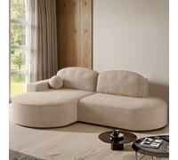 Parma Pro Ball Corner Sofa Bed With Storage Container Beige Left Side