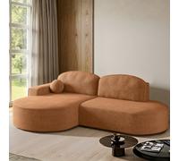 Parma Pro Ball Corner Sofa Bed With Storage Container Orange Left Side