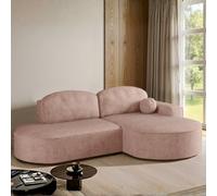 Parma Pro Ball Corner Sofa Bed With Storage Container Stripy Fabric Pink Right Side