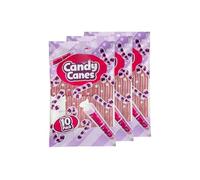 Parma Violets Candy Canes 10pk X Pack Of 3 - Candy Canes Are A Christmas Tradition So Why Not Try These Variations - Ideal For Sweets Lovers!