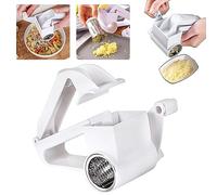 Parmesan Cheese Carrot Garlic Grater Graters Press Rotary Mini with Handle for Kitchen, White