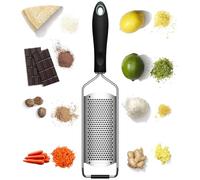 Parmesan Cheese Grater, Zester Grater Ideal for Grating Fine Parmesan Cheese, Lemon, Gingers, Garlic. Hand Grater Sharp Wide Stainless Steel, Dishwasher Safe, TPR Soft Handle