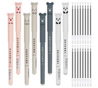 PARMI 8 Pieces Erasable Rollerball Pens, Animal Erasable Gel Pens, with 16 Erasa