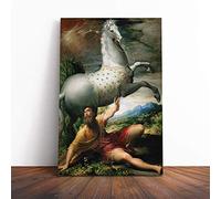 Parmigiano The Conversion of St. Paul Canvas Print | Gallery Wrapped 30mm Frame Wall Art | 24x16 inches | Ready to Hang | Modern Picture | Living Room Bedroom Lounge Office