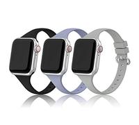 PARMPH 3 Packs Sport Strap Compatible with Apple Watch Strap 38mm 40mm 41mm 42mm(Series 10), Soft Silicone Slim Strap Replacement Watchbands for iWatch Series 10 9 8 7 6 5 4 3 2 1 SE Women Men
